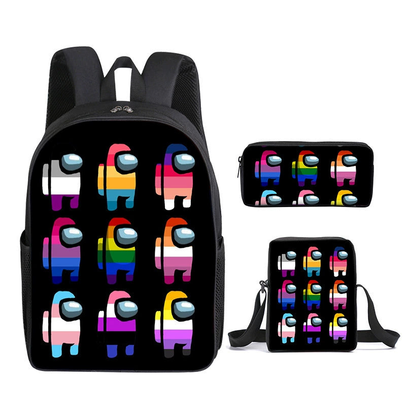 Among Us Schoolbag Backpack Lunch Bag Pencil Case 3pcs Set Gift for Kids Students