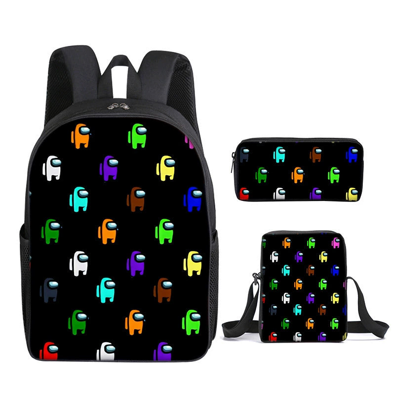 Among Us Schoolbag Backpack Lunch Bag Pencil Case 3pcs Set Gift for Kids Students