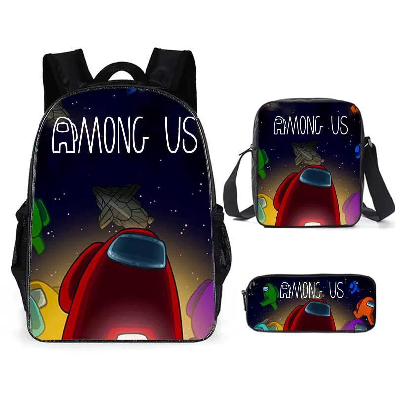 Among Us Schoolbag Backpack Lunch Bag Pencil Case 3pcs Set Gift for Kids Students