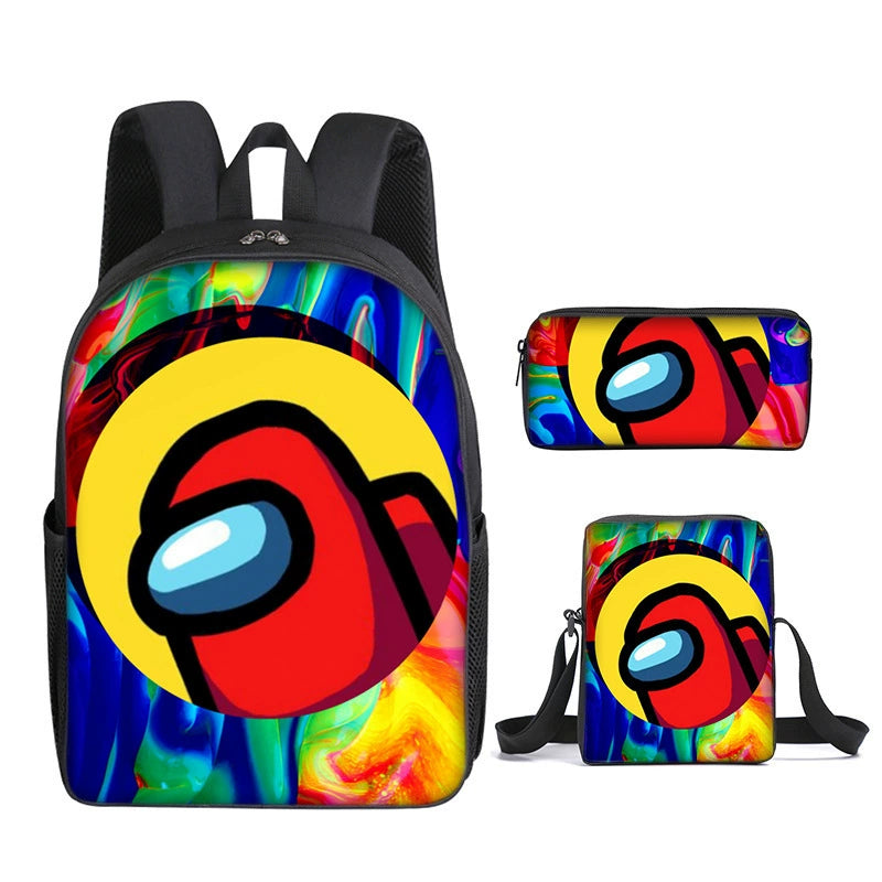 Among Us Schoolbag Backpack Lunch Bag Pencil Case 3pcs Set Gift for Kids Students