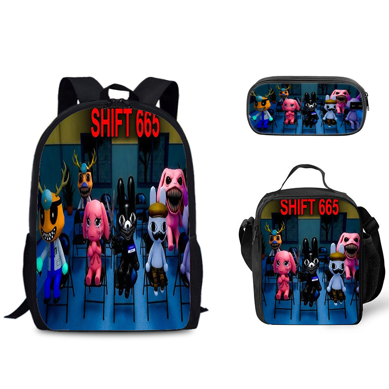 Animal Hospital Schoolbag Backpack Lunch Bag Pencil Case 3pcs Set Gift for Kids Students