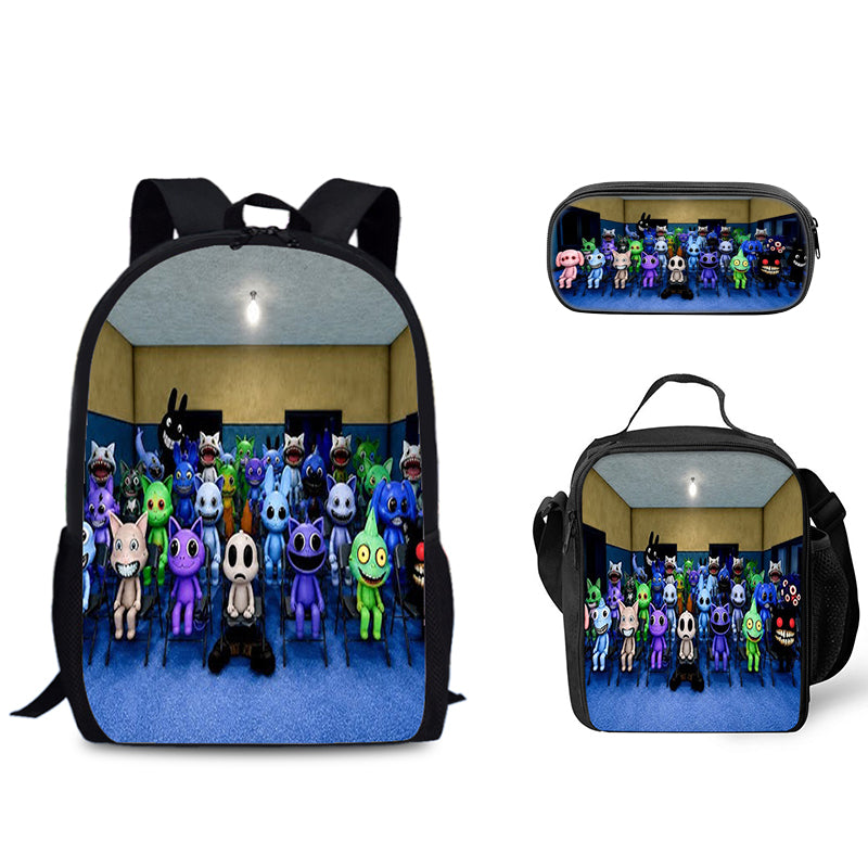 Animal Hospital Schoolbag Backpack Lunch Bag Pencil Case 3pcs Set Gift for Kids Students