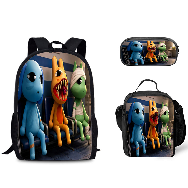 Animal Hospital Schoolbag Backpack Lunch Bag Pencil Case 3pcs Set Gift for Kids Students