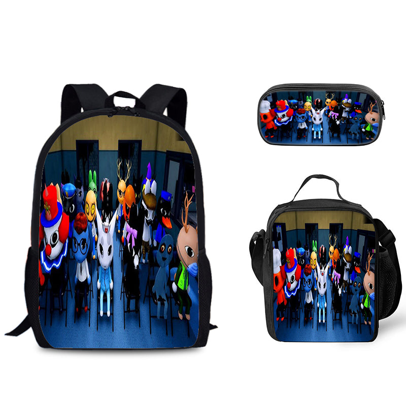 Animal Hospital Schoolbag Backpack Lunch Bag Pencil Case 3pcs Set Gift for Kids Students