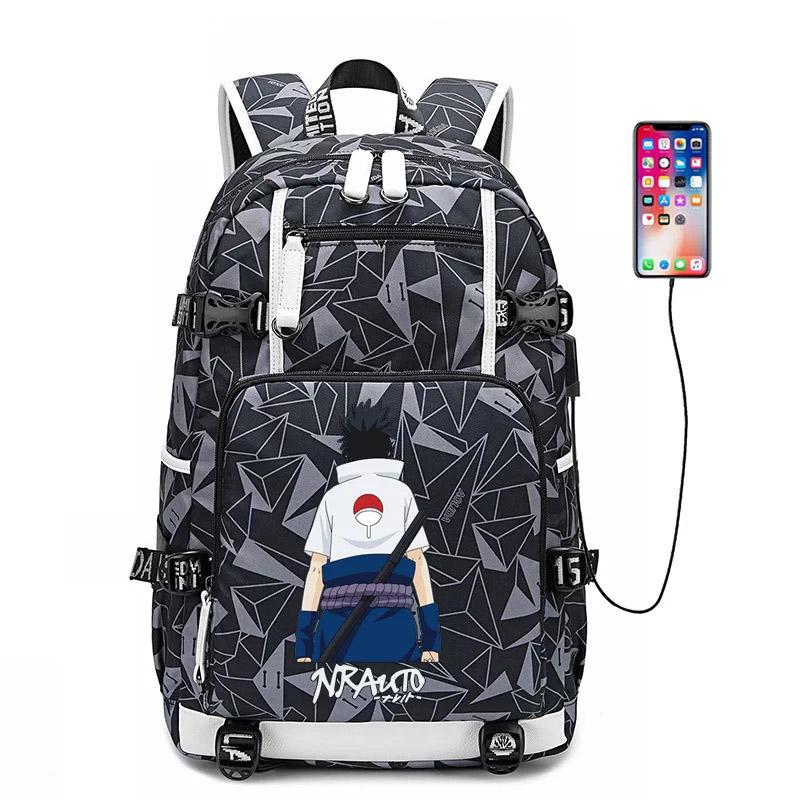 Anime Naruto USB Charging Backpack School NoteBook Laptop Travel Bags