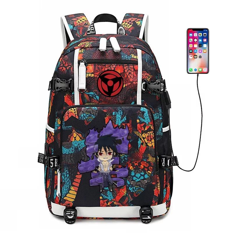 Anime Naruto USB Charging Backpack School NoteBook Laptop Travel Bags