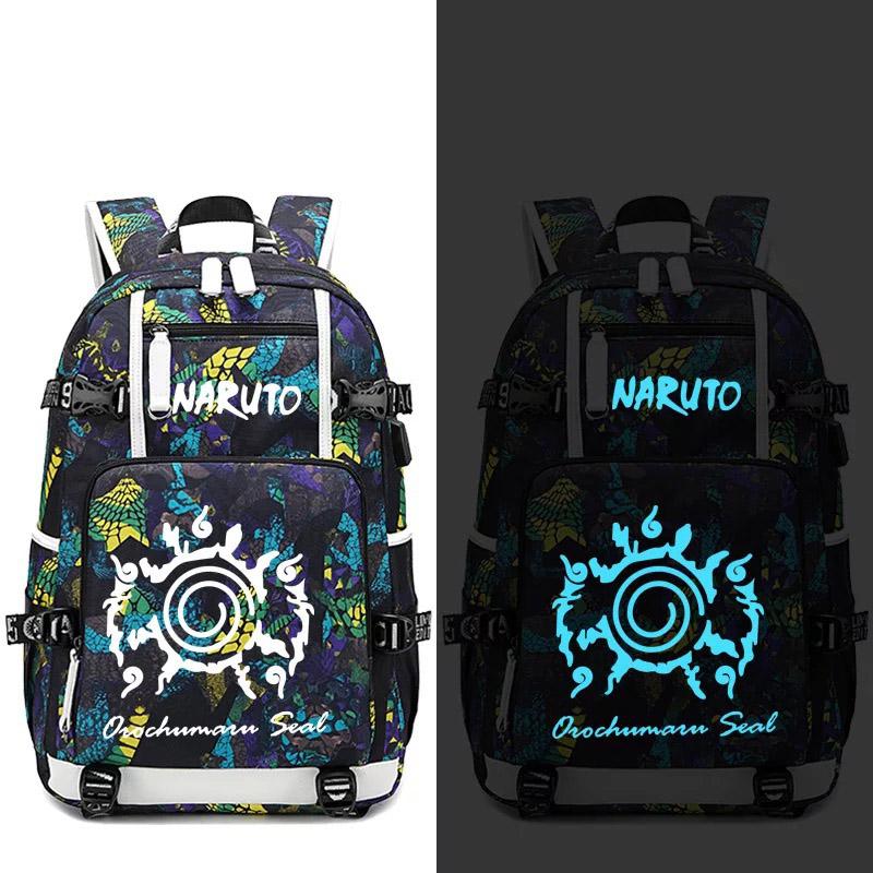 Anime Naruto USB Charging Backpack School NoteBook Laptop Travel Bags