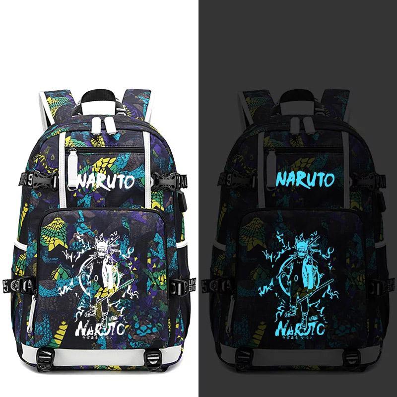 Anime Naruto USB Charging Backpack School NoteBook Laptop Travel Bags