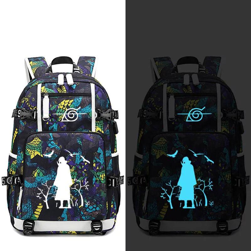 Anime Naruto USB Charging Backpack School NoteBook Laptop Travel Bags