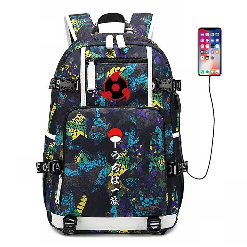 Anime Naruto USB Charging Backpack School NoteBook Laptop Travel Bags