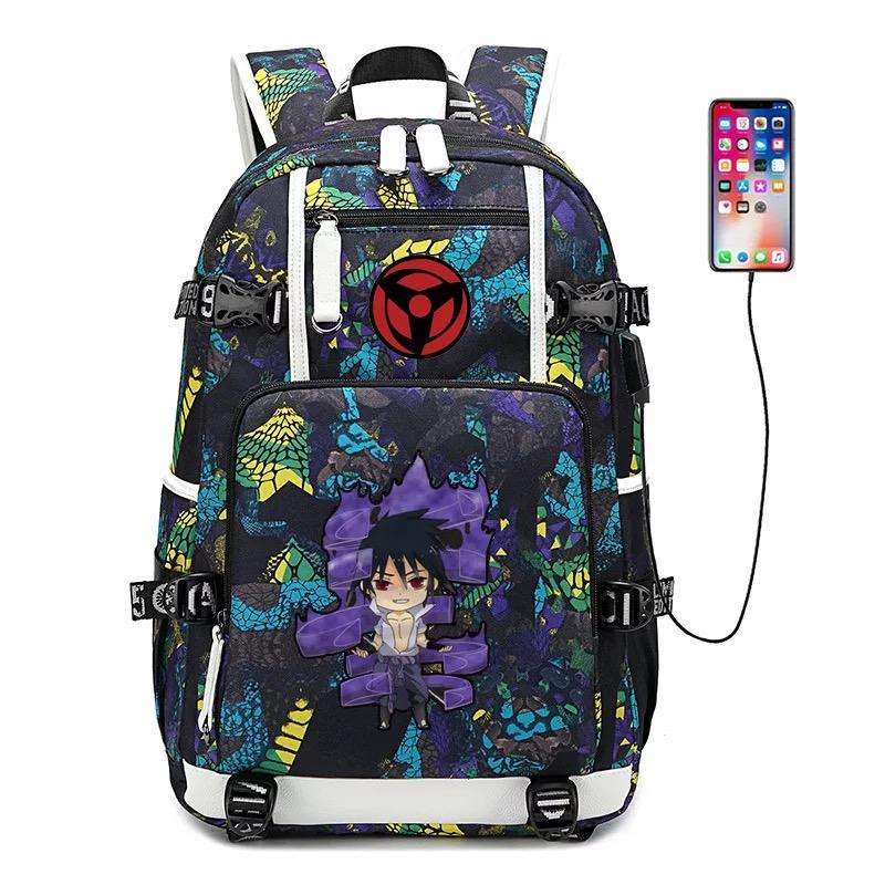 Anime Naruto USB Charging Backpack School NoteBook Laptop Travel Bags