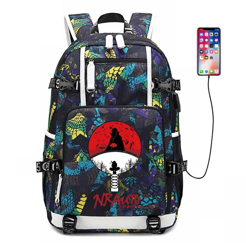 Anime Naruto USB Charging Backpack School NoteBook Laptop Travel Bags