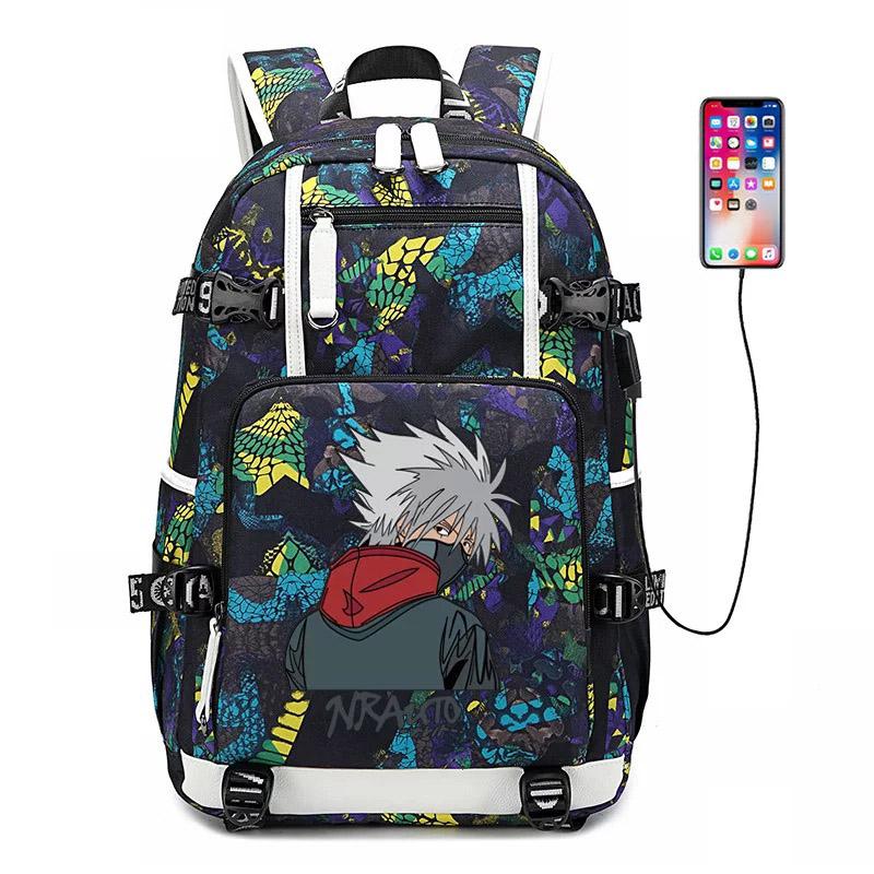 Anime Naruto USB Charging Backpack School NoteBook Laptop Travel Bags