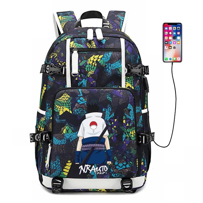 Anime Naruto USB Charging Backpack School NoteBook Laptop Travel Bags