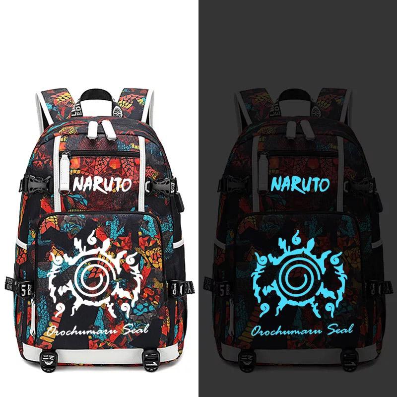 Anime Naruto USB Charging Backpack School NoteBook Laptop Travel Bags