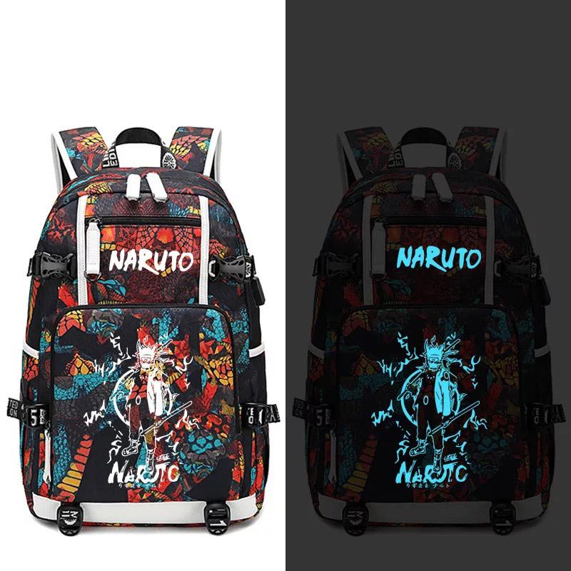 Anime Naruto USB Charging Backpack School NoteBook Laptop Travel Bags