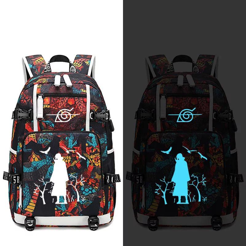 Anime Naruto USB Charging Backpack School NoteBook Laptop Travel Bags