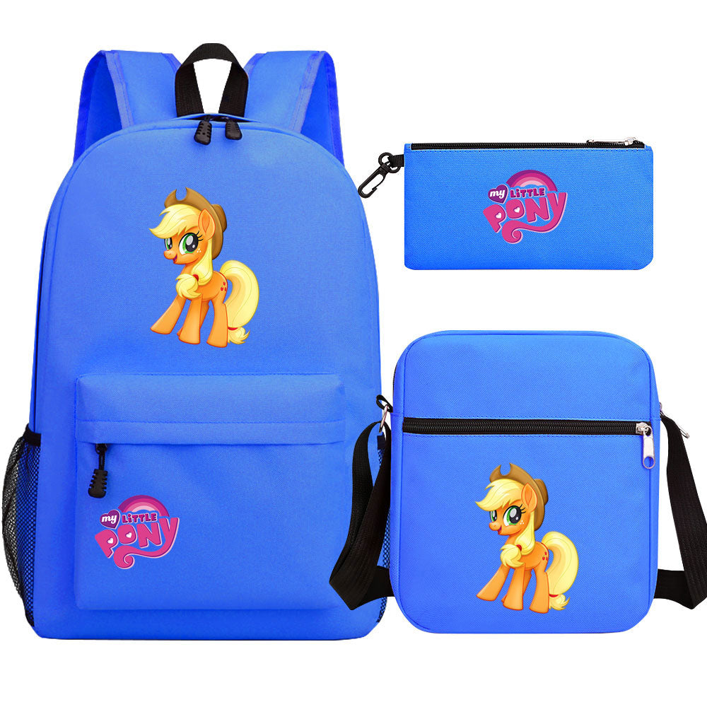 My Little Pony Applejack SchoolBag Backpack Shoulder Bag Book Pencil Bags 3pcs Set