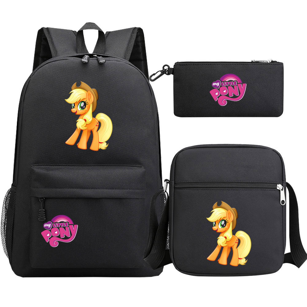 My Little Pony Applejack SchoolBag Backpack Shoulder Bag Book Pencil Bags 3pcs Set