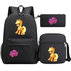 My Little Pony Applejack SchoolBag Backpack Shoulder Bag Book Pencil Bags 3pcs Set