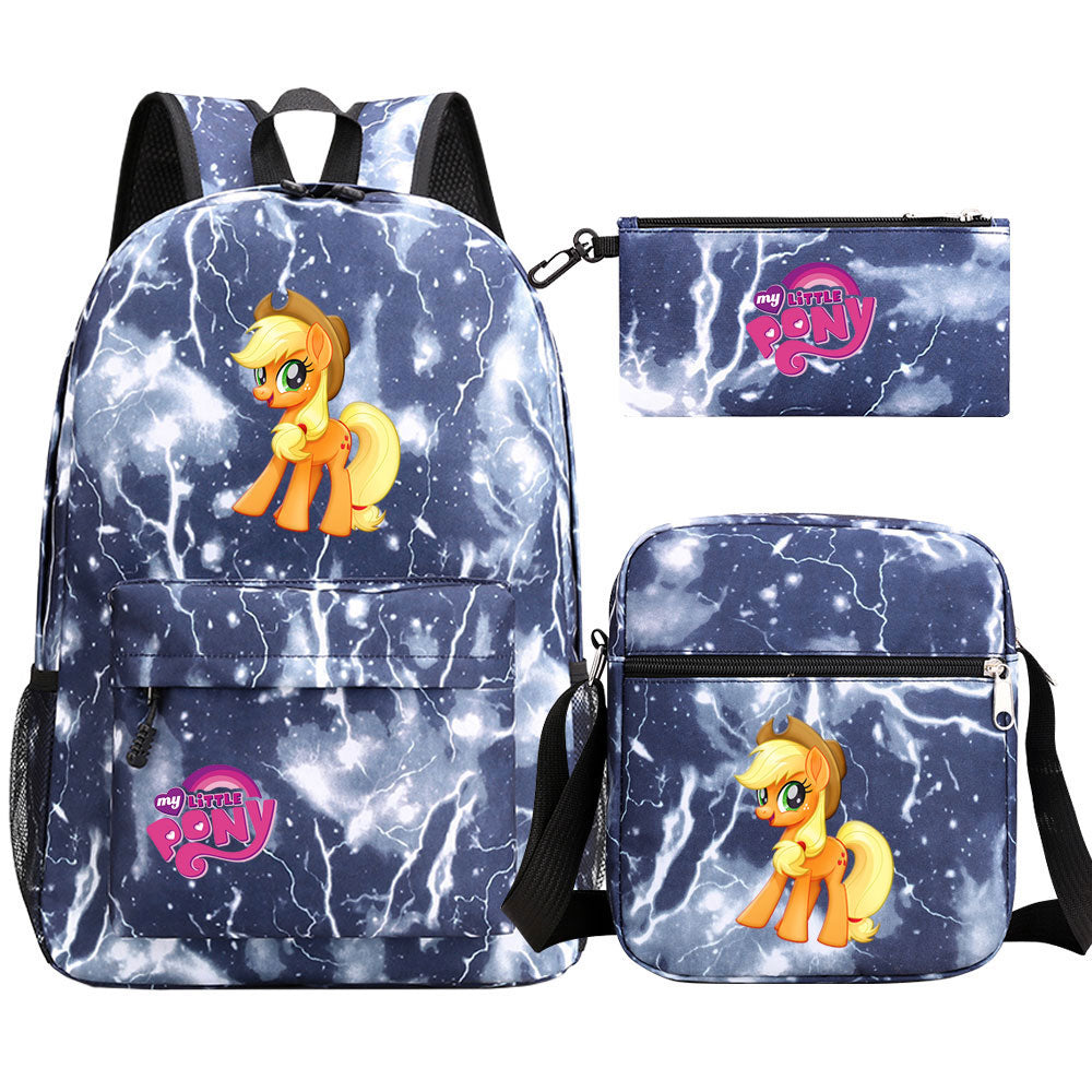 My Little Pony Applejack SchoolBag Backpack Shoulder Bag Book Pencil Bags 3pcs Set