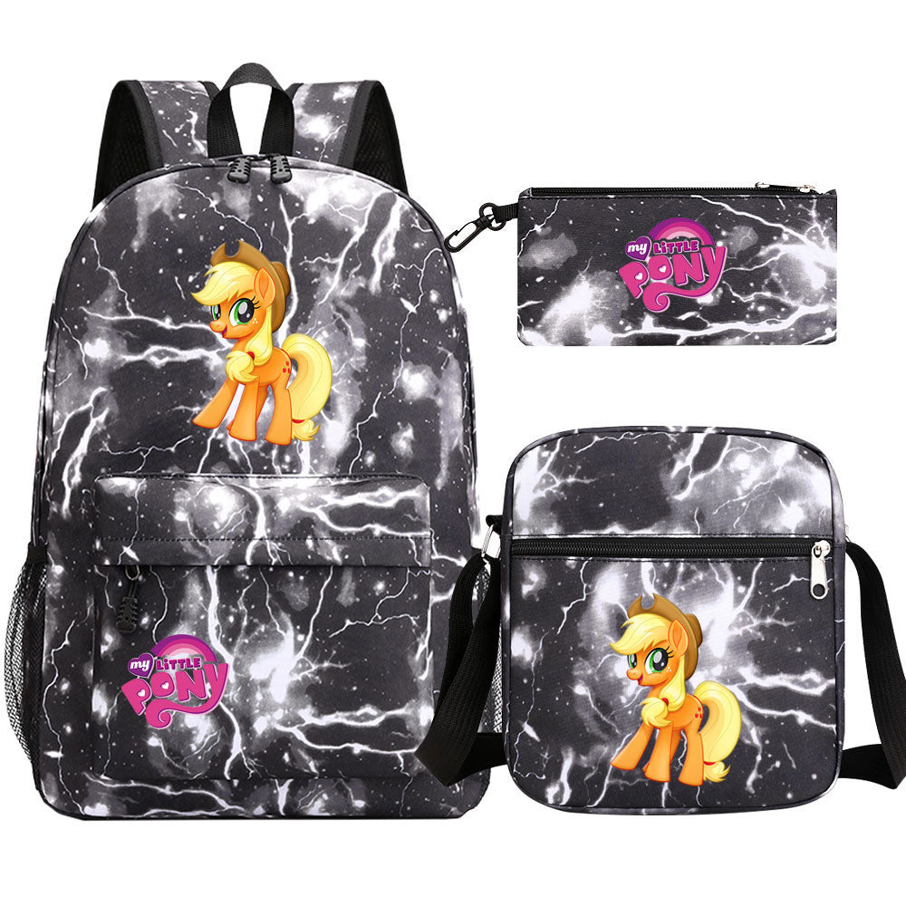 My Little Pony Applejack SchoolBag Backpack Shoulder Bag Book Pencil Bags 3pcs Set