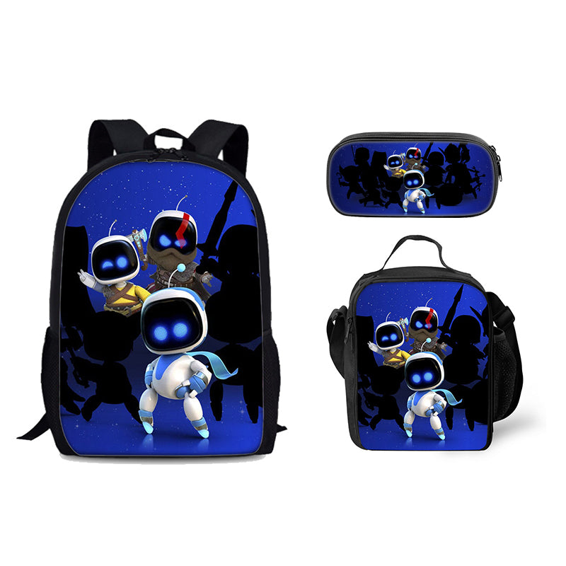 Astro Bot Schoolbag Backpack Lunch Bag Pencil Case 3pcs Set Gift for Kids Students