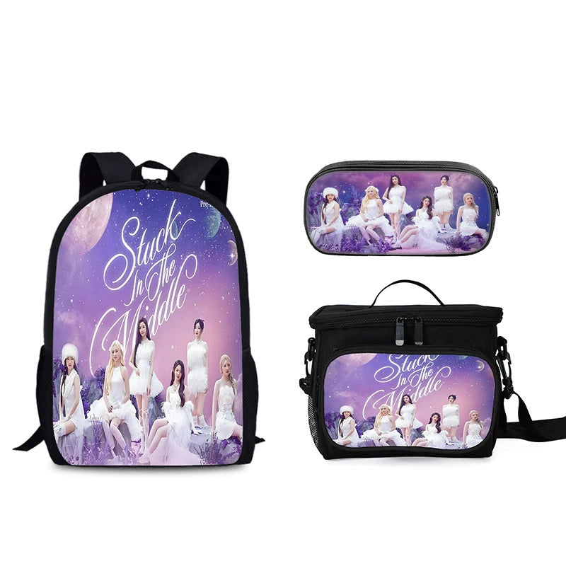 BABY MONSTER Schoolbag Backpack Lunch Bag Pencil Case 3pcs Set Gift for Kids Students