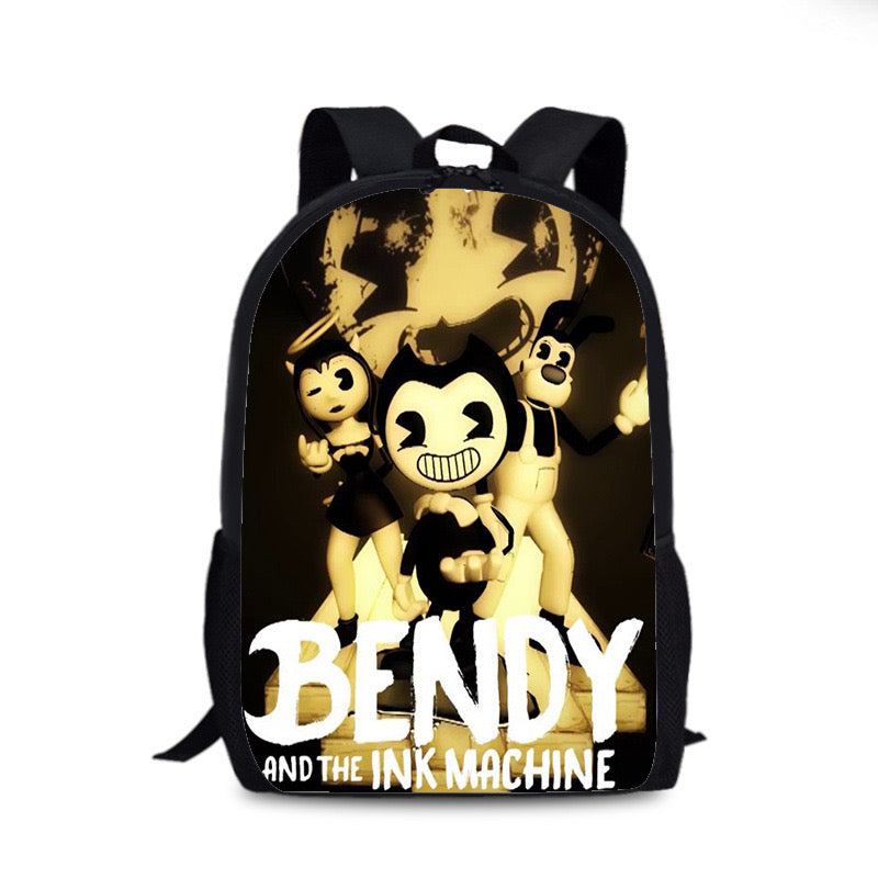 Bendy and Ink Machine Backpack School Sports Bag for Kids Boy Girl