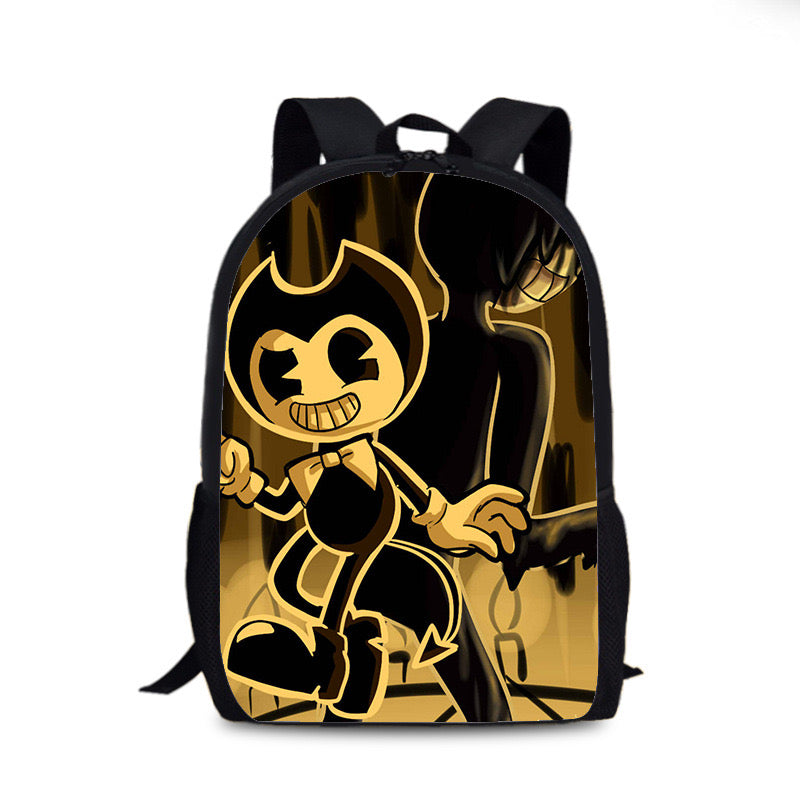 Bendy and Ink Machine Backpack School Sports Bag for Kids Boy Girl