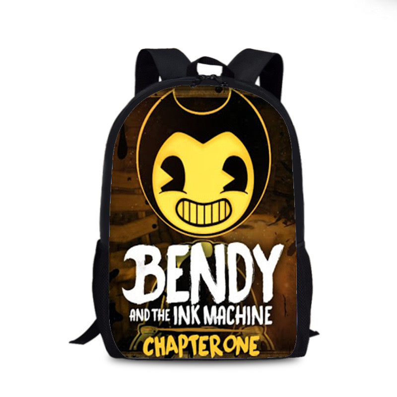 Bendy and Ink Machine Backpack School Sports Bag for Kids Boy Girl