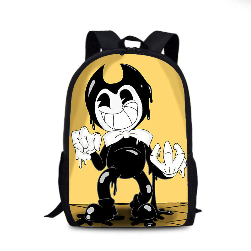 Bendy and Ink Machine Backpack School Sports Bag for Kids Boy Girl