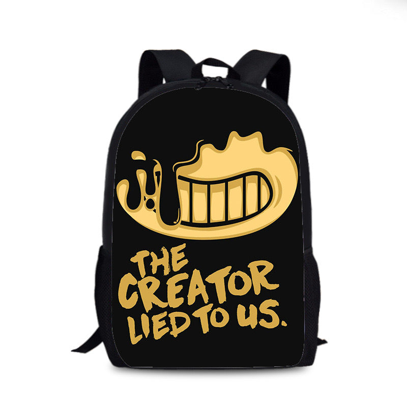 Bendy and Ink Machine Backpack School Sports Bag for Kids Boy Girl