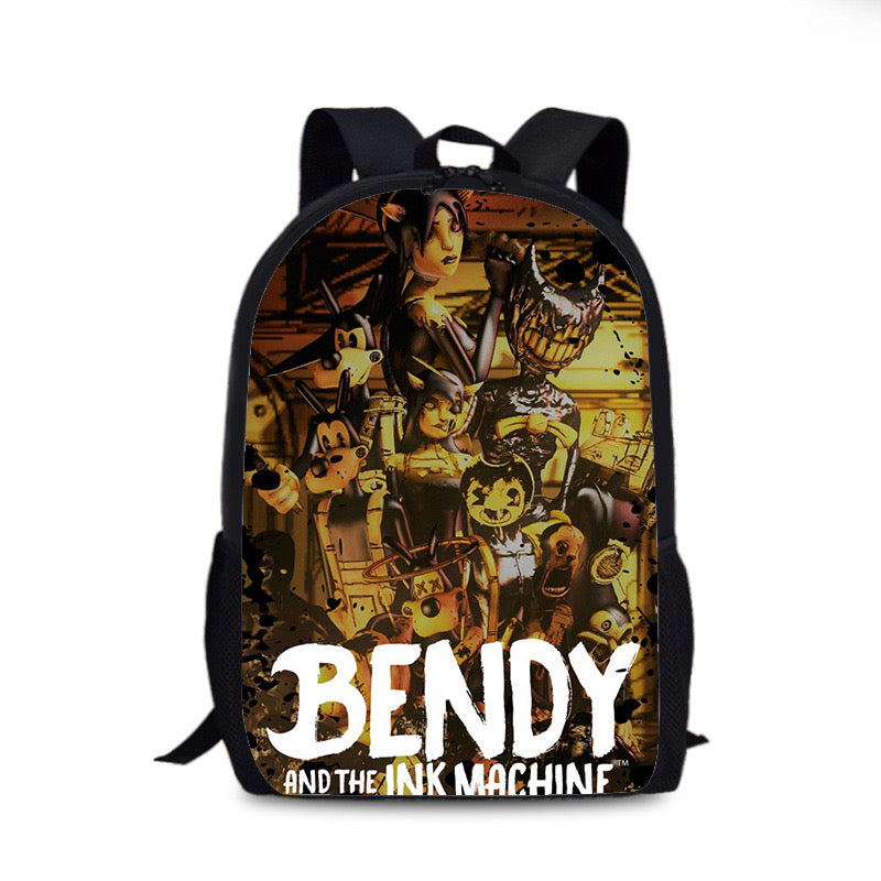 Bendy and Ink Machine Backpack School Sports Bag for Kids Boy Girl