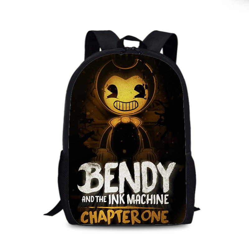 Bendy and Ink Machine Backpack School Sports Bag for Kids Boy Girl