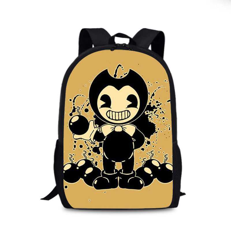 Bendy and Ink Machine Backpack School Sports Bag for Kids Boy Girl