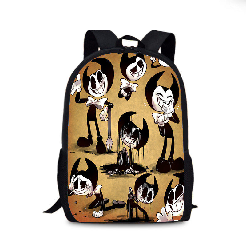 Bendy and Ink Machine Backpack School Sports Bag for Kids Boy Girl