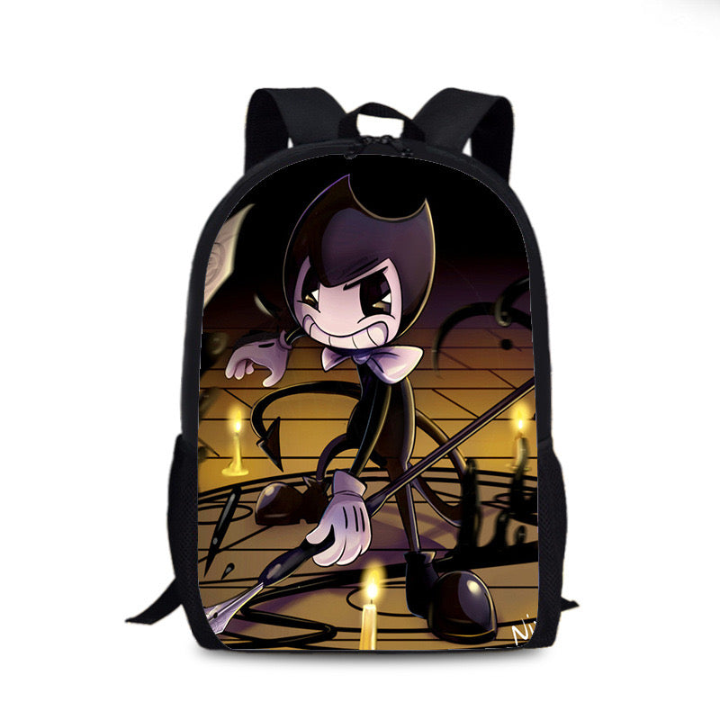 Bendy and Ink Machine Backpack School Sports Bag for Kids Boy Girl