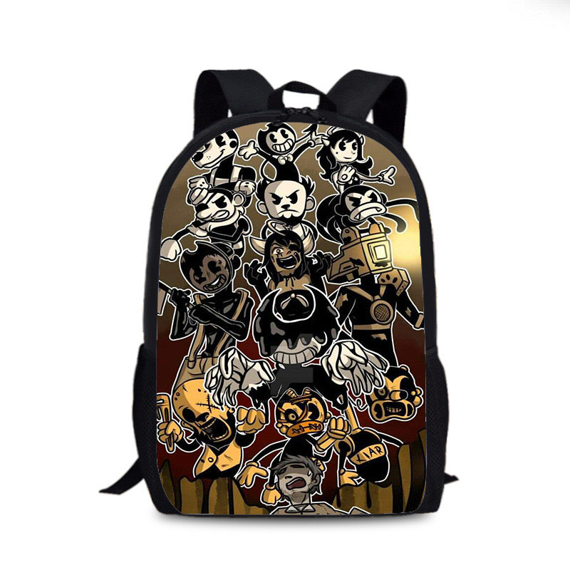 Bendy and Ink Machine Backpack School Sports Bag for Kids Boy Girl