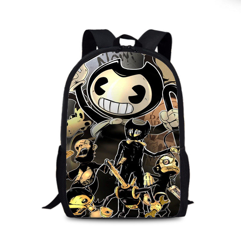 Bendy and Ink Machine Backpack School Sports Bag for Kids Boy Girl