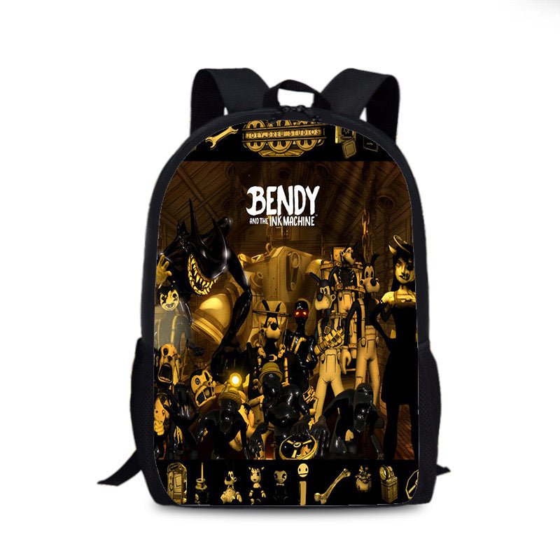 Bendy and Ink Machine Backpack School Sports Bag for Kids Boy Girl
