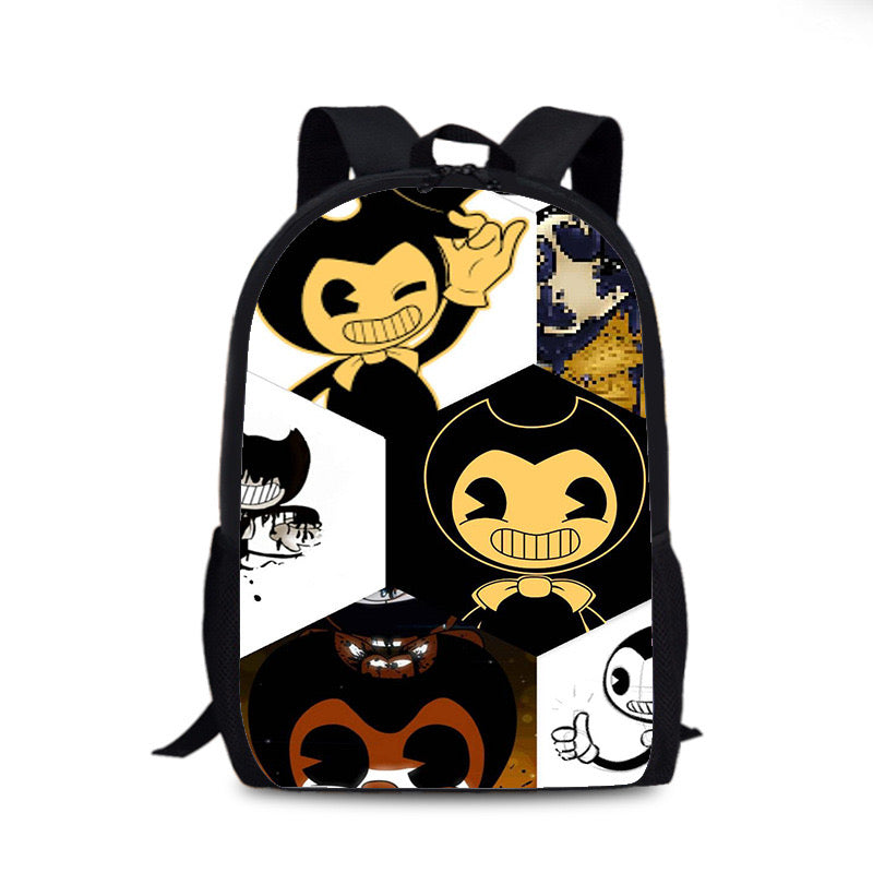 Bendy and Ink Machine Backpack School Sports Bag for Kids Boy Girl