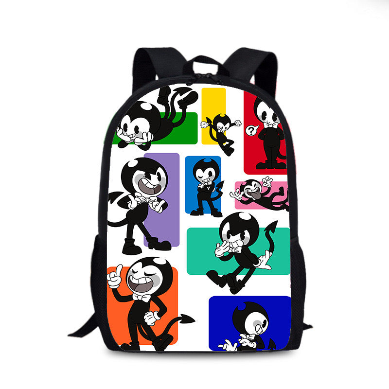 Bendy and Ink Machine Backpack School Sports Bag for Kids Boy Girl