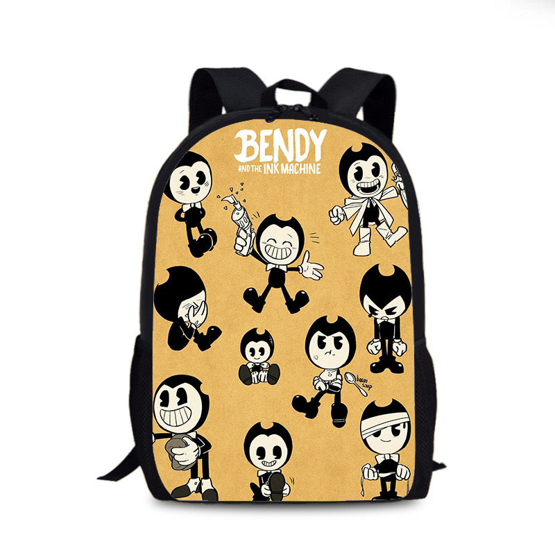 Bendy and Ink Machine Backpack School Sports Bag for Kids Boy Girl