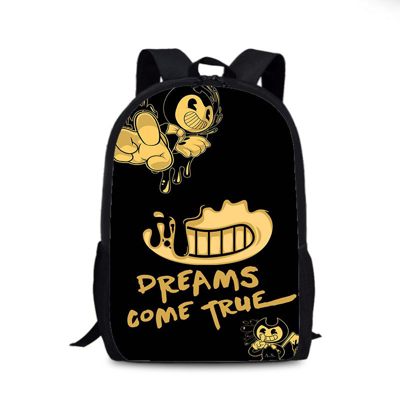Bendy and Ink Machine Backpack School Sports Bag for Kids Boy Girl