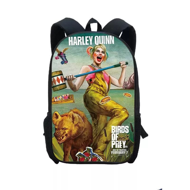 Birds of Prey Harley Quinn Backpack School Sports Bag