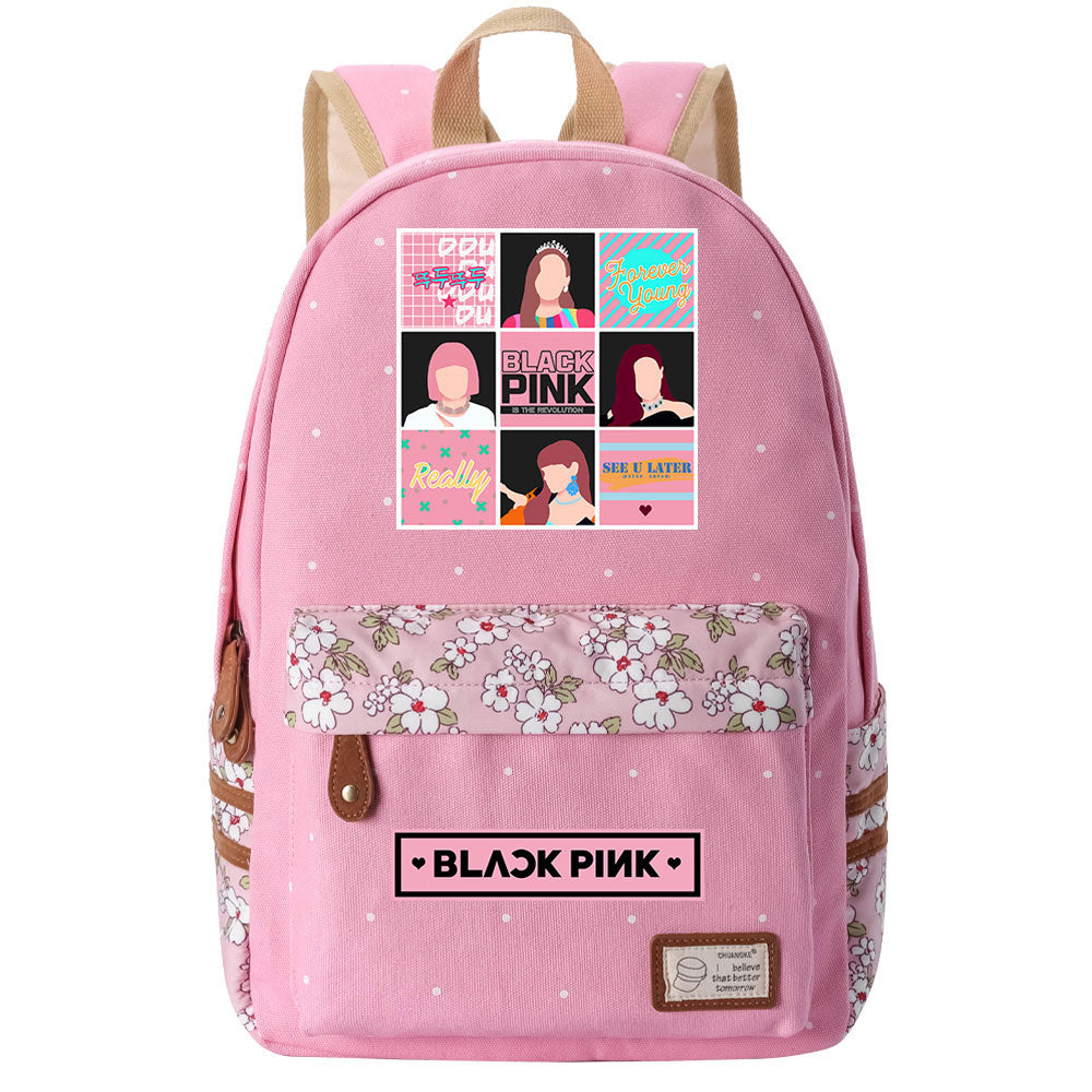 Blackpink Fashion Canvas Travel Backpack School Bag
