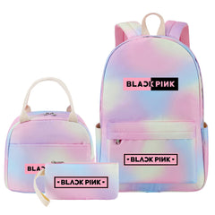 Blackpink Pink Starry Sky SchoolBag Backpack Lunch Box Bag Book Pencil Bags 3pcs Set