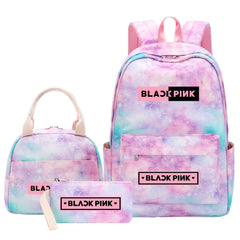Blackpink Pink Starry Sky SchoolBag Backpack Lunch Box Bag Book Pencil Bags 3pcs Set
