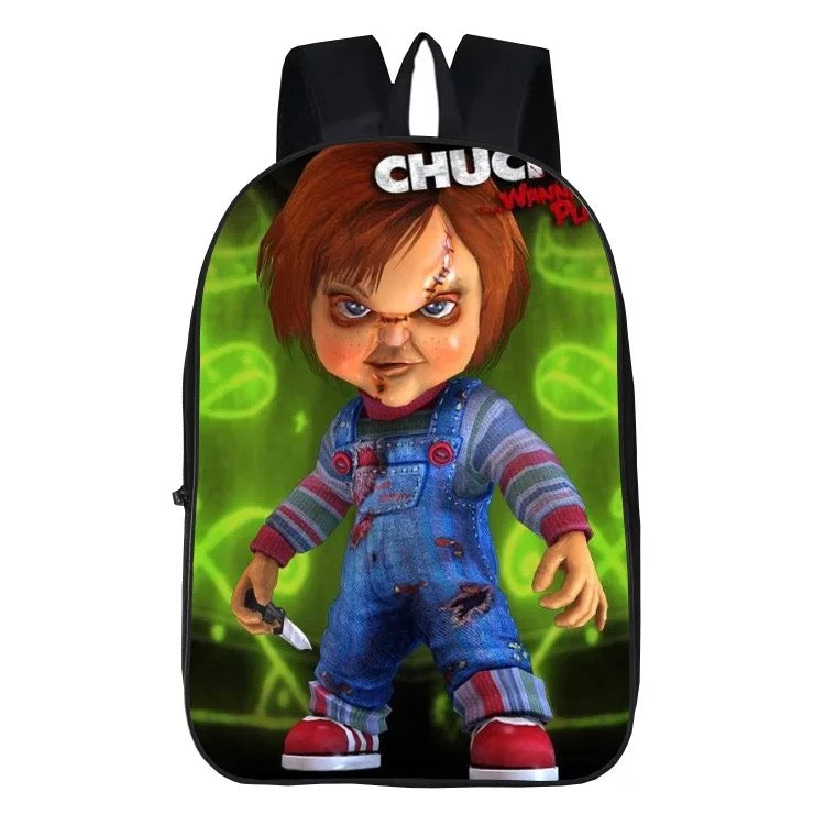 Child's Play Chucky Horror Movie Backpack School Sports Bag